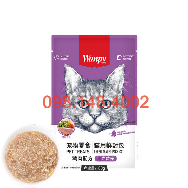 Pate wanpy cho mèo kén ăn 80g - Đủ vị