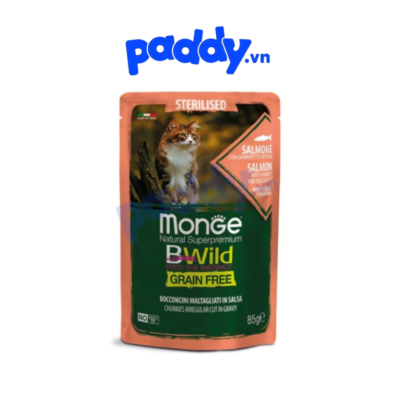 Pate Mèo Monge BWild Nhiều Vị Gói 85g ( Hàng Ý Mới Về)