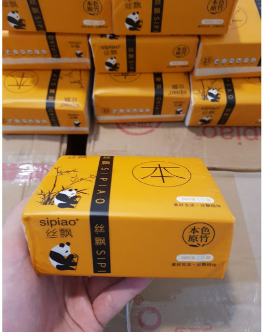 Khăn giấy Sipipao Gấu trúc- Hàng nội địa (gói 300 tờ)