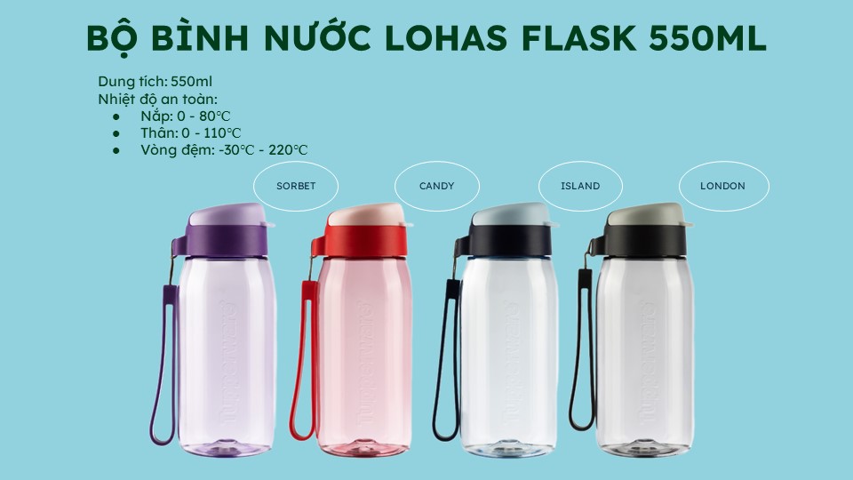 Bình nước Tupperware Lohas Flask 550ml