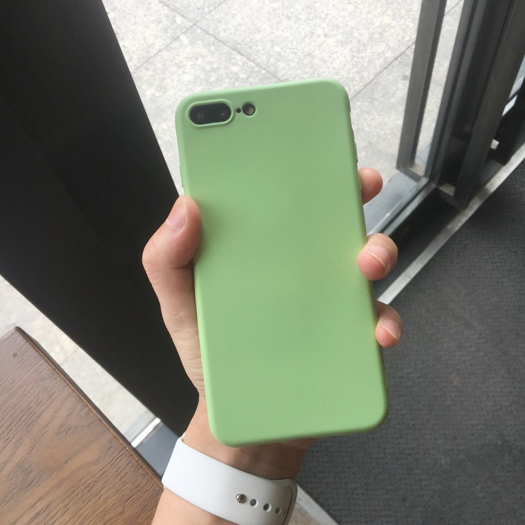 Ốp lưng trơn dẻo Xanh matcha - Chất dày mịn Cho Iphone