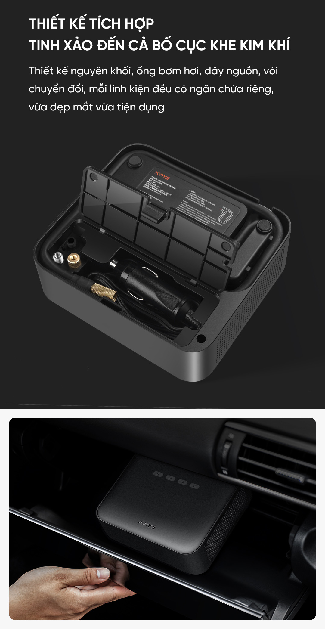 Bơm lốp ôtô Xiaomi 70mai Midrive TP03