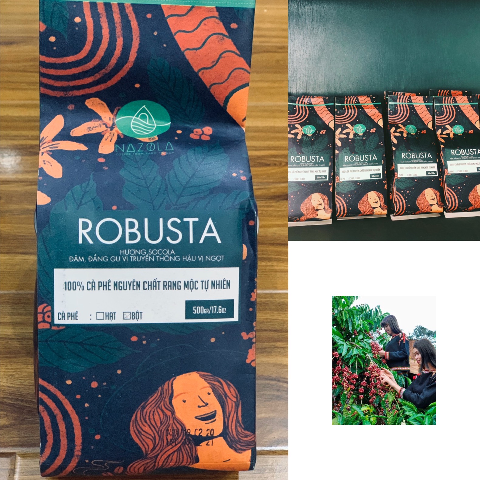 CA FE RANG MỘC ROBUSTA ,CAFE RANG XAY NGUYÊN CHẤT, THƠM NGON, ĐẬM ĐÀ, HẬU NGỌT, HƯƠNG TỰ NHIÊN GÓI 500G, EVEREST CAFE