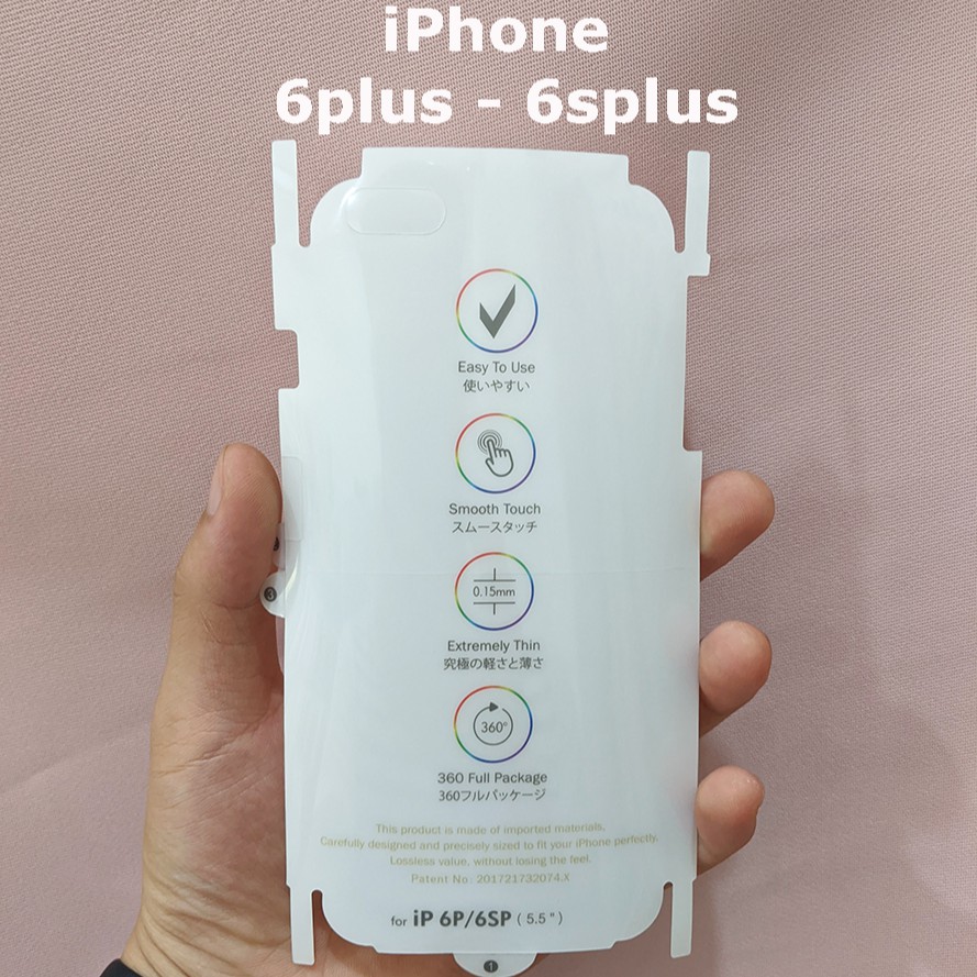 Dán chống xước mặt sau PPF iPhone 6plus iPhone 6s Plus
