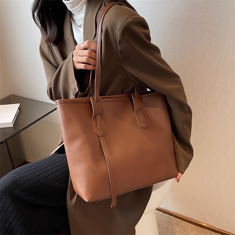 Túi xách nữ da trơn phong cách công sở size đại
