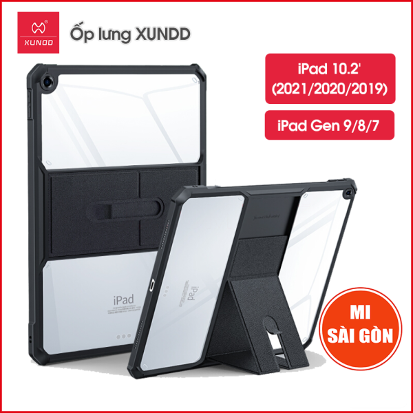 Ốp lưng XUNDD iPad 10.2 inch / iPad Gen 9 / 8 / 7 - Chống shock, Mặt lưng trong suốt, Viền TPU, CÓ CHÂN ĐỨNG