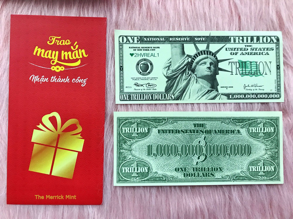 Tờ Lưu Niệm 1000 Tỷ USD Đô lưu niệm, tiền mệnh giá siêu khủng làm quà tặng phong thủy, dùng để sưu tầm , vật phẩm trưng bày, làm lộc may mắn