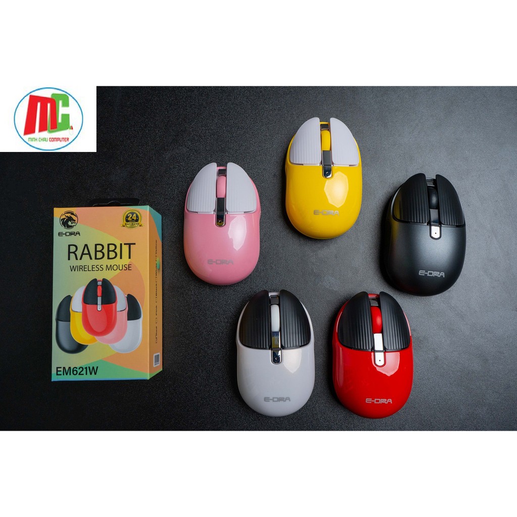 Chuột Bluetooth/ Wireless E-Dra EM621W Rabbit Pin Sạc - Hàng  BH 2 Năm
