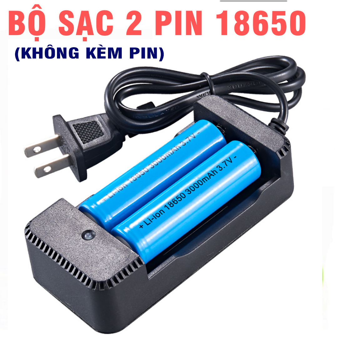 Bộ sạc pin 18650 26650 22650 dùng nguồn 110-220v dùng sạc cho 2 viên pin loại 3.7v