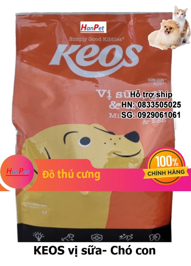 Hanpet - KEOS PUPPY Thức ăn dạng hạt cao cấp (dành cho chó dưới 1 năm tuổi)