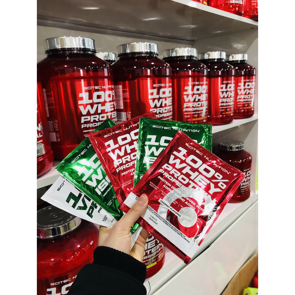 Sample Whey Protein | Combo 3 gói 30g Scitec Nutrition Sample 100% Whey Protein Professional & Isolate