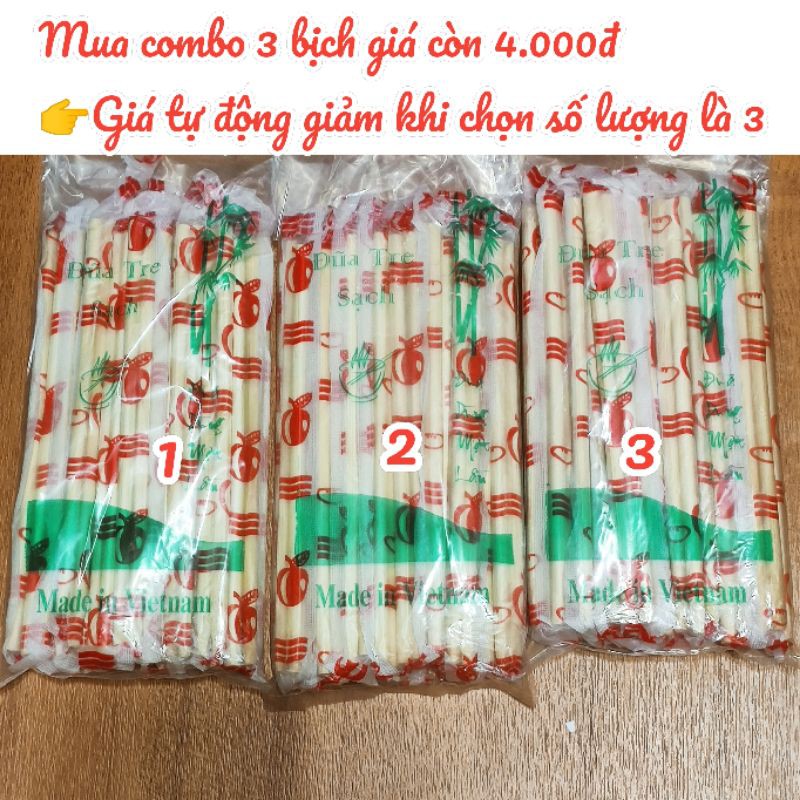 Bịch đũa tre sạch dùng một lần Bịch 20 đôi Tiệt trùng tiện dụng cho quán ăn và du lịch xa