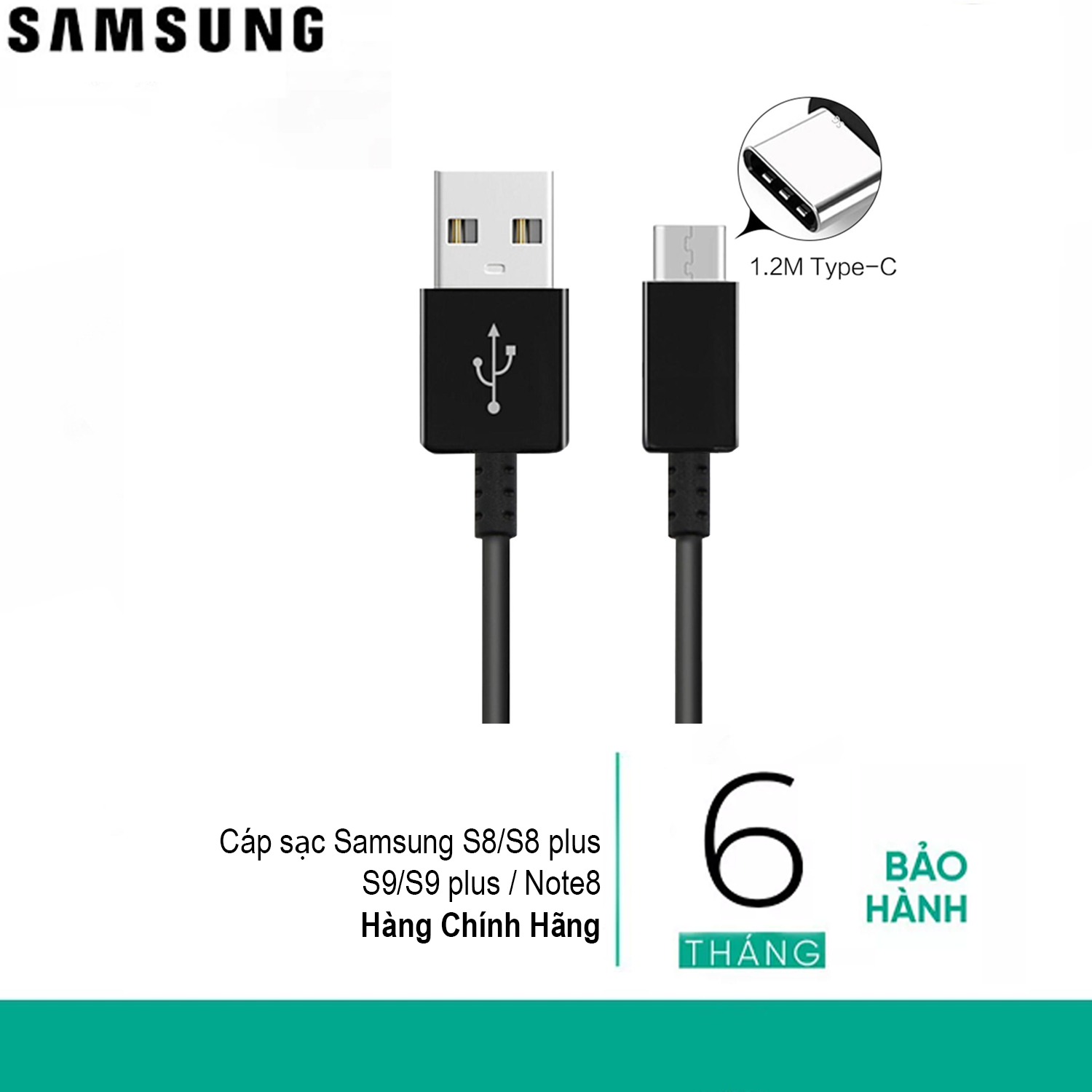 Cáp sạc Samsung S8/S8 plus/S9/S9 plus / Note8- Hàng Chính Hãng