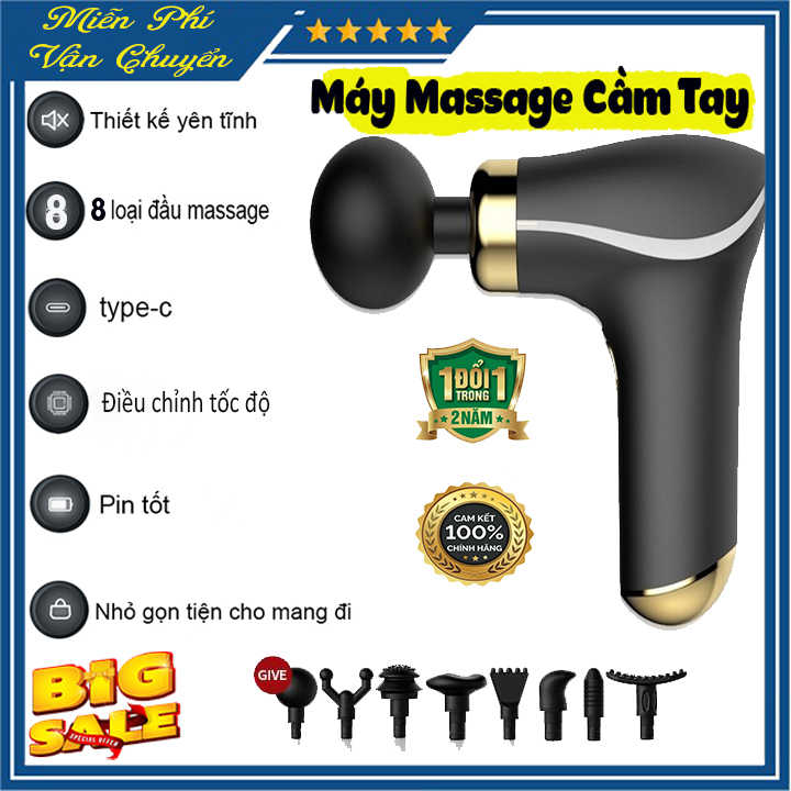 Máy massage cổ cầm tay - Máy massage rung vai gáy - may matxa mini - may mat sa cam tay - Súng massage FASCIAL GUN KH - 550, 6 chế độ mát xa, rung tần số cao, massage sâu giúp thư giãn cơ bắp, giảm đau và thúc đẩy lưu thông máu.