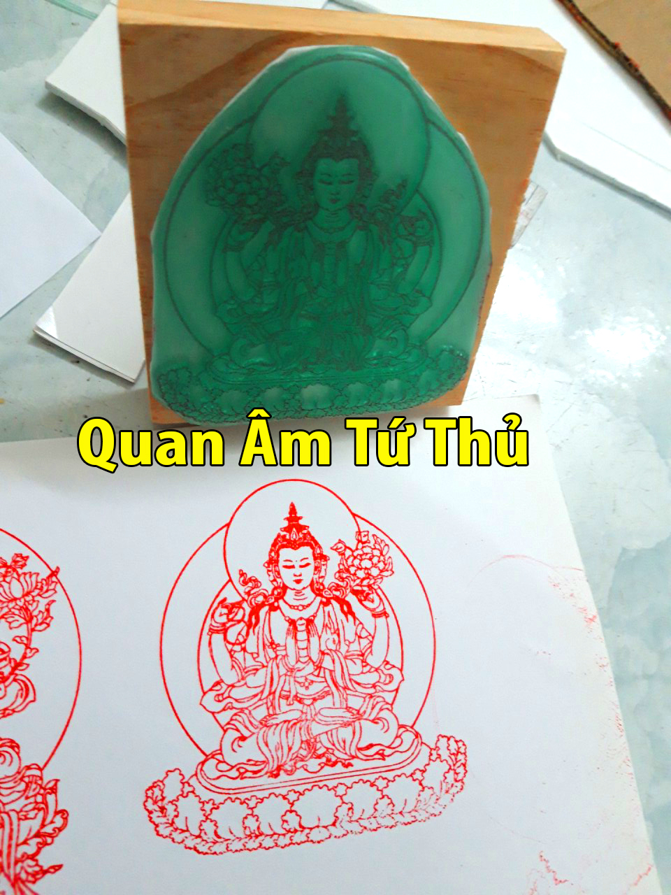 Con dấu Phật giáo : Quan Âm Tứ Thủ