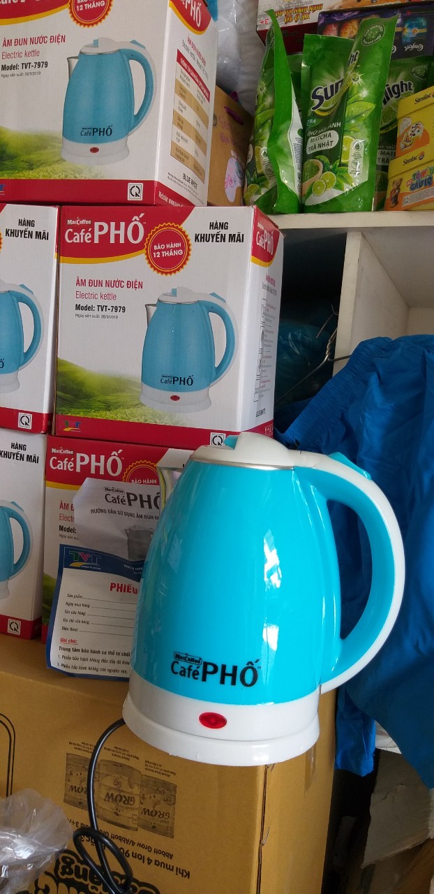 Bình Đun Siêu tốc 2 Lớp Dung Tích 1.8 Lít CAFE PHỐ TẶNG