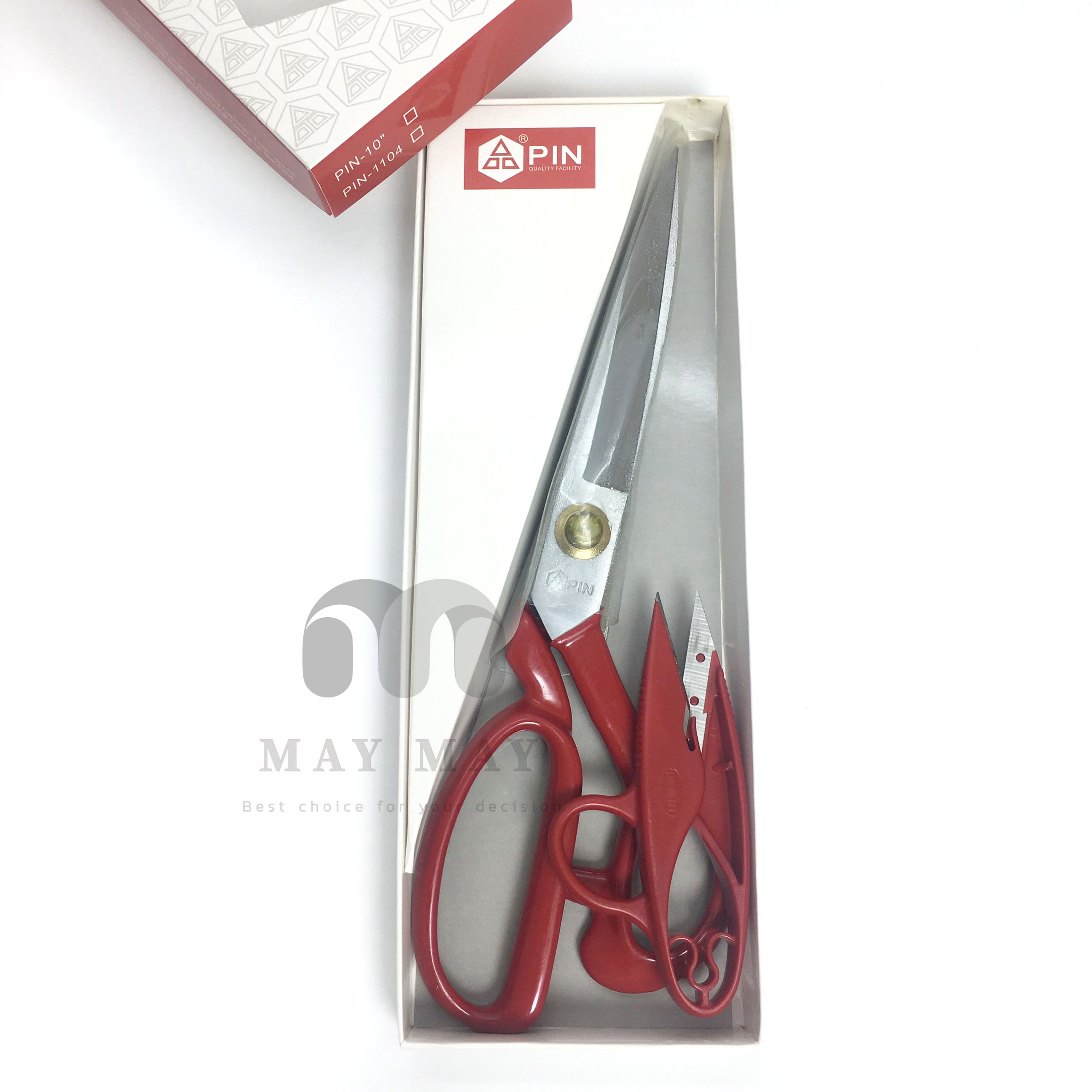 Kéo cắt vải cao cấp Pin đỏ - tặng kèm 1 kéo bấm chỉ pin
