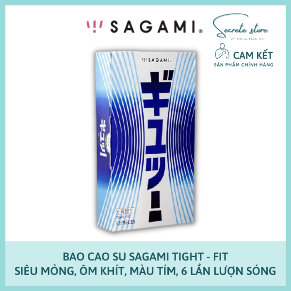 Bao cao su Sagami Tight Fit-BCS NHẬT đặc biệt 6 lần lượn sóng, siêu mỏng, màu tím (Hộp 12c) - Secrete Store nhập khẩu