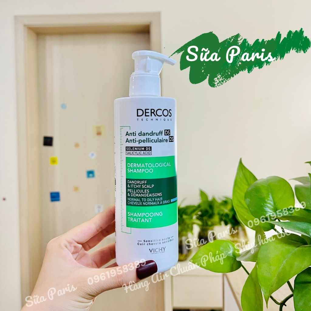 Dầu gội Vichy Dercos giảm dầu gàu cho da đầu nhạy cảm - Dầu gội Dercos Anti-Dandruff Sensitive Advanced Action Shampoo