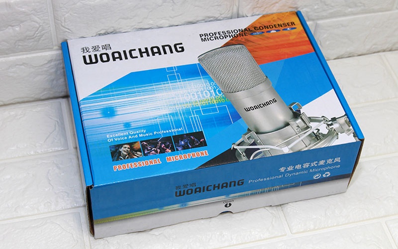 Mic thu âm BM900 WOAICHANG dùng cho các sound card để thu âm hoặc livestream bán hàng - Mic BM900 WC loại xịn có shockmout bằng kim loại