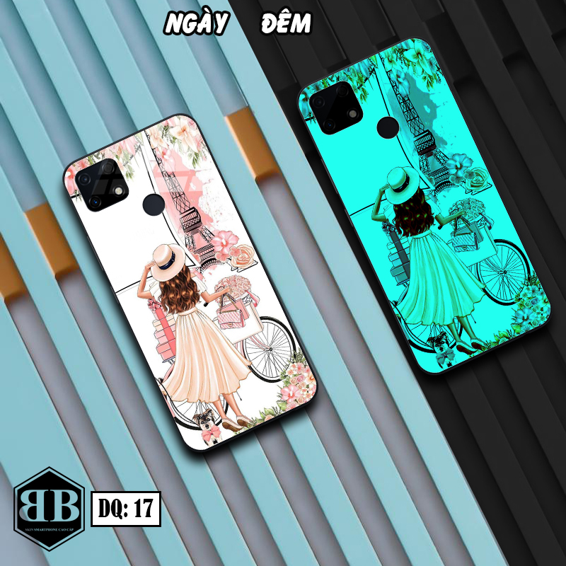 Ốp lưng kính dạ quang oppo realme narzo 30a phát sáng trong đêm sang chảnh
