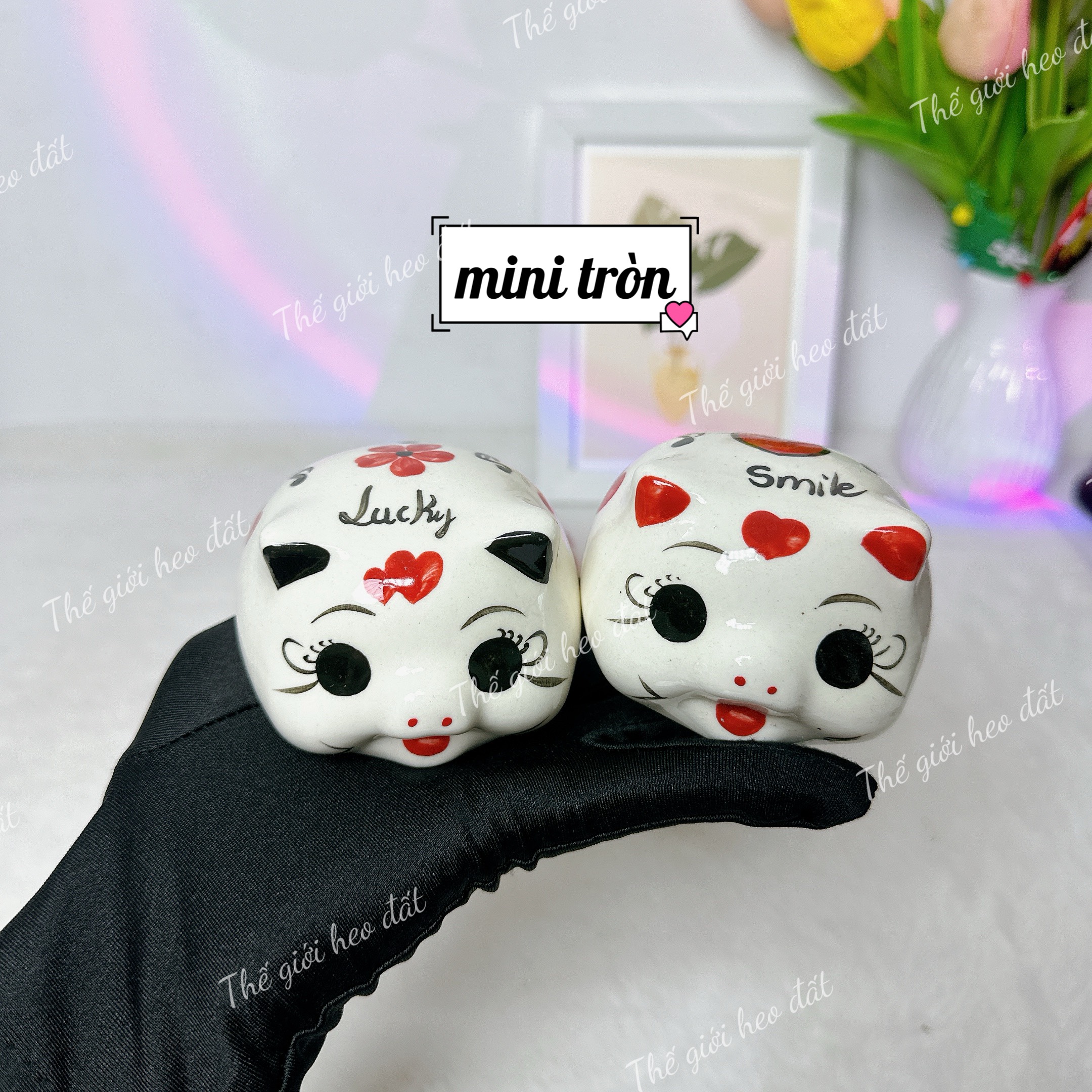 Heo đất mini men sứ, con lợn đất tiết kiệm size nhỏ cute