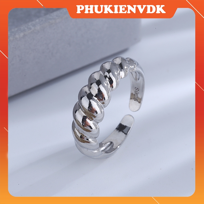 Nhẫn sừng bạc sáng dạng hở nhẫn nữ bạc 925 MS374