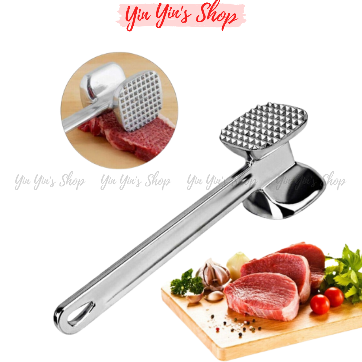 Búa Đập Thịt, Đá 2 Mặt Chất Liệu Nhôm Size To