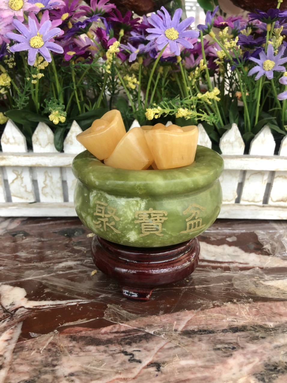 Bát tụ tài - bát tụ bảo - hút tài - hút lộc đá ngọc serpentine gia tăng tài lộc