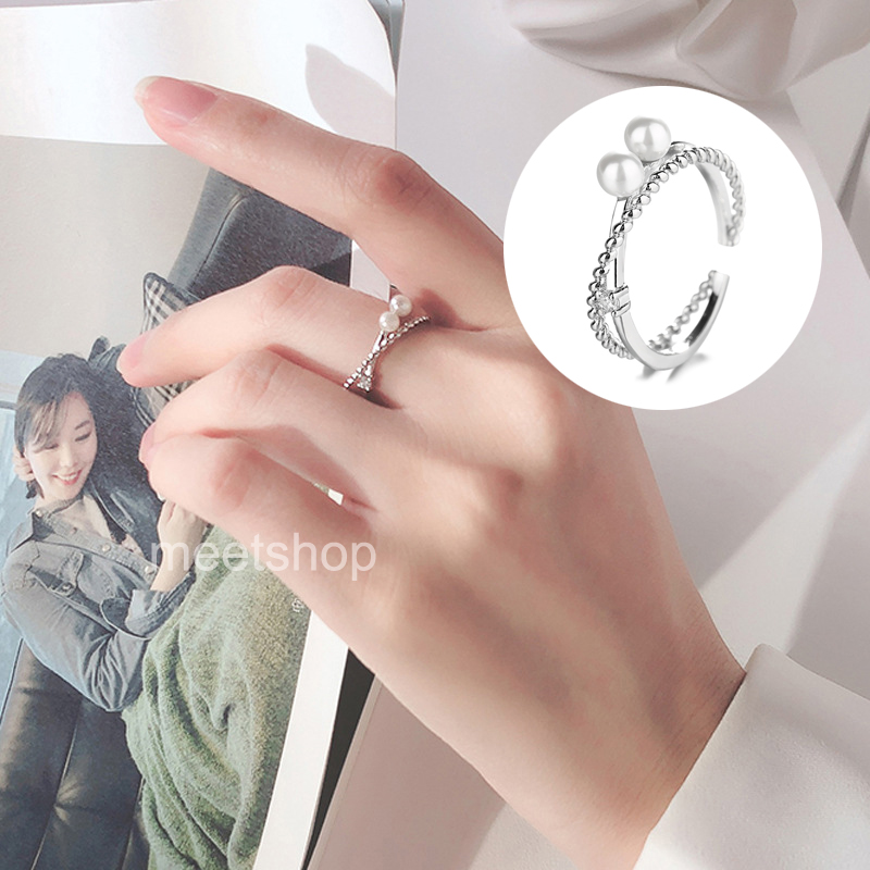 [HCM]Nhẫn nữ phối hạt trai sang trọng cực kỳ tôn tay