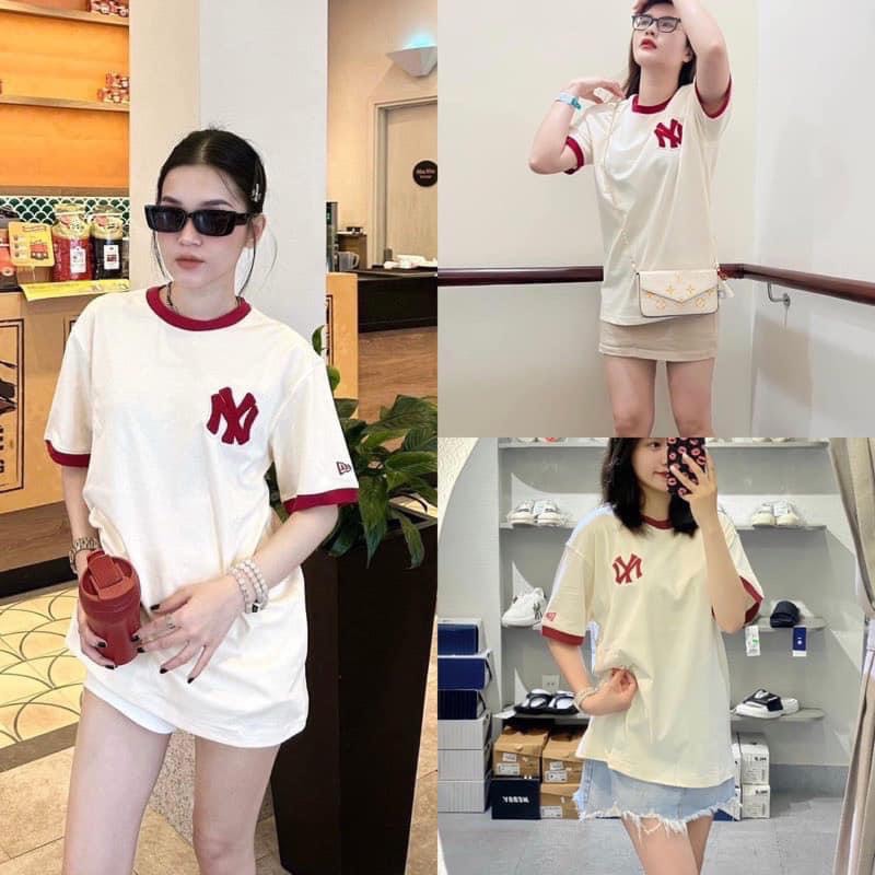 Áo pull cộc trắng ny viền đỏ nữ ls_atn938
