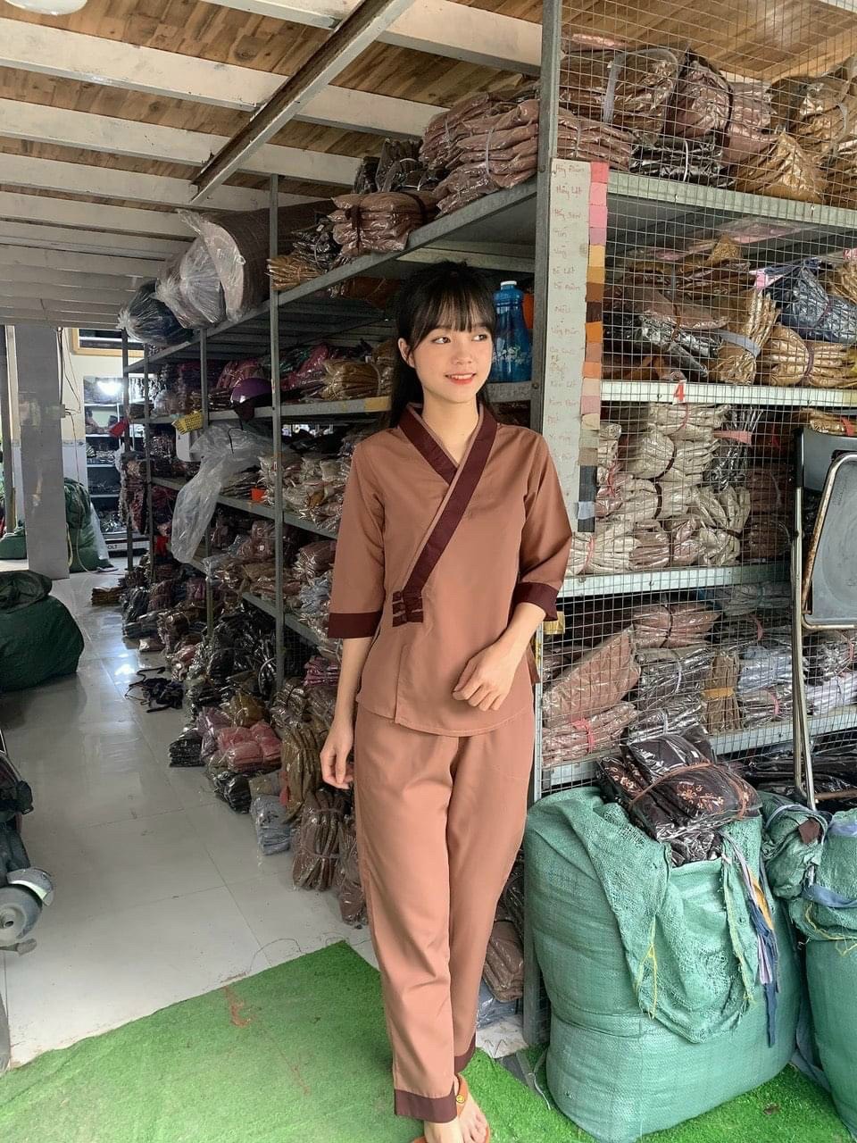 Đồ đi chùa nữ_Mẫu kate 3 nút