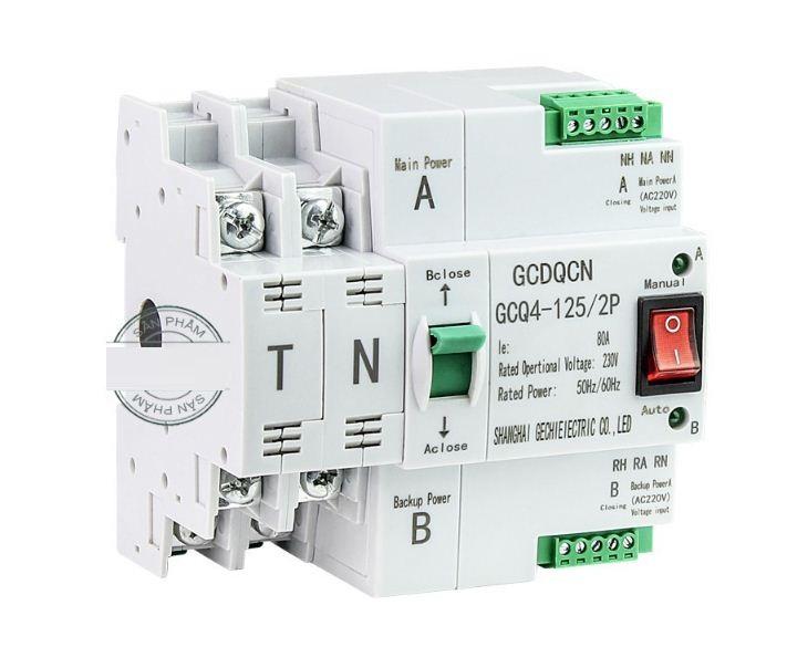 Bộ chuyển đổi nguồn điện tự động không gián đoạn Automatic Transfer Switches ATS (80A/220V), chức năng tự động chuyển đổi nguồn điện cấp cho công trình