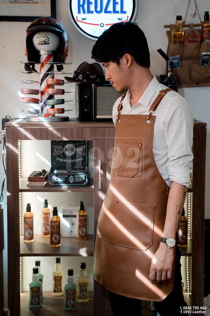 tạp dề full da cho barber bartender baristar