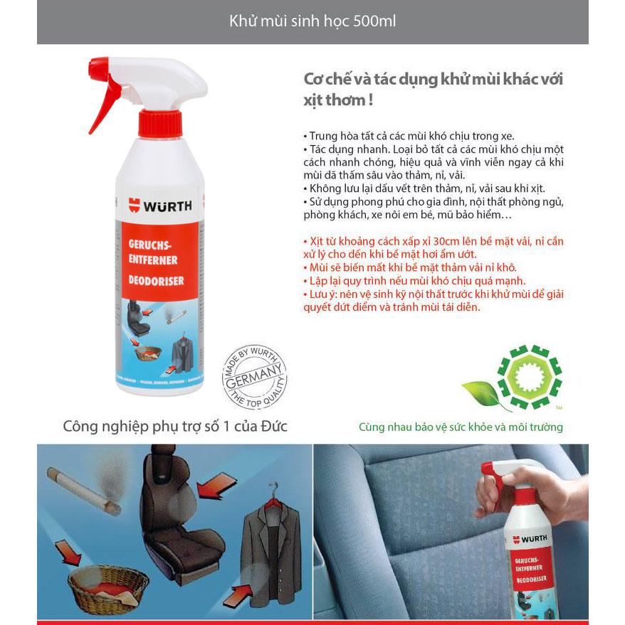 Dung Dịch Khử Mùi Nội Thất Đa Năng Wurth Deodoriser 500ml