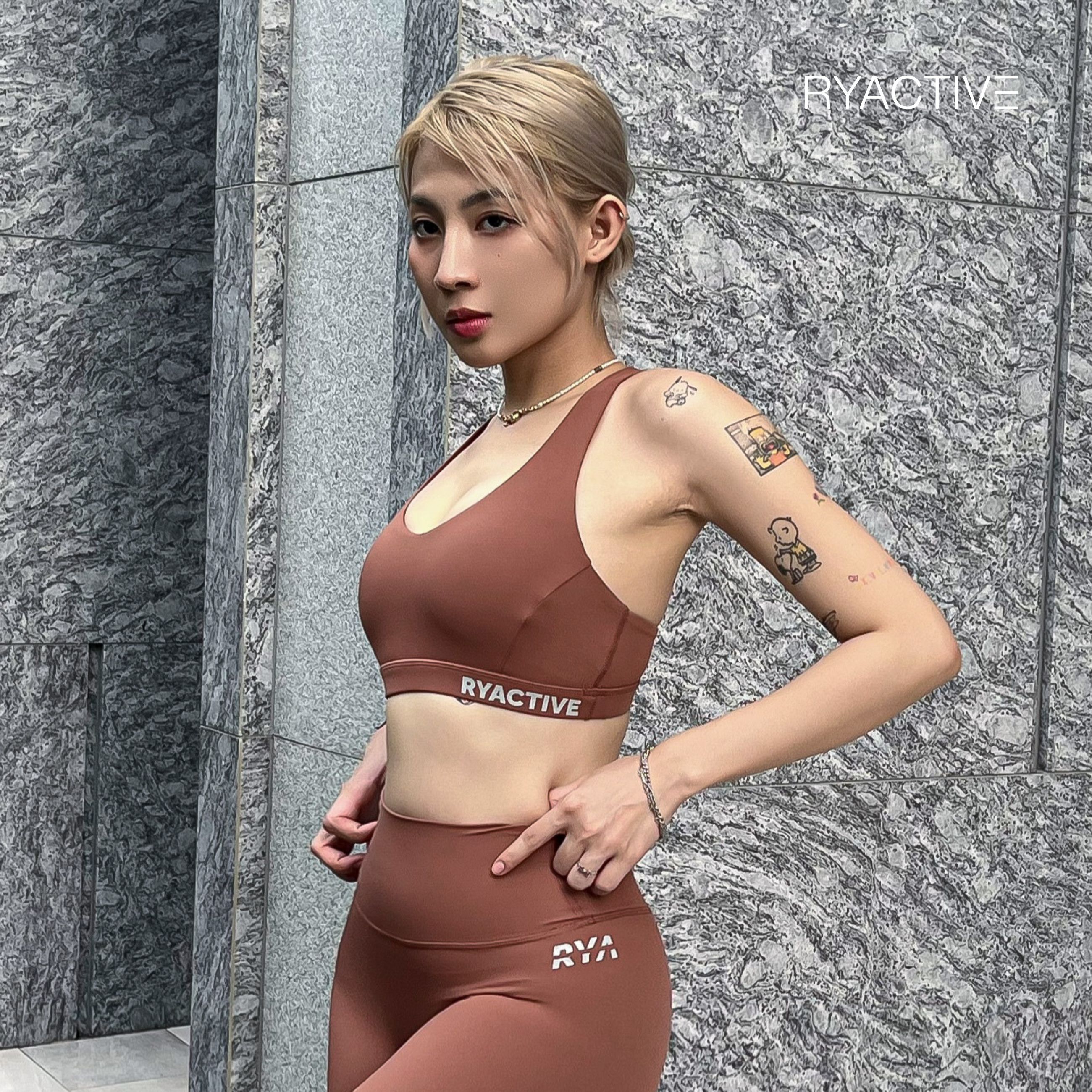 Áo ngực thể thao RYACTIVE -  Y SPORTBRA Chocolate