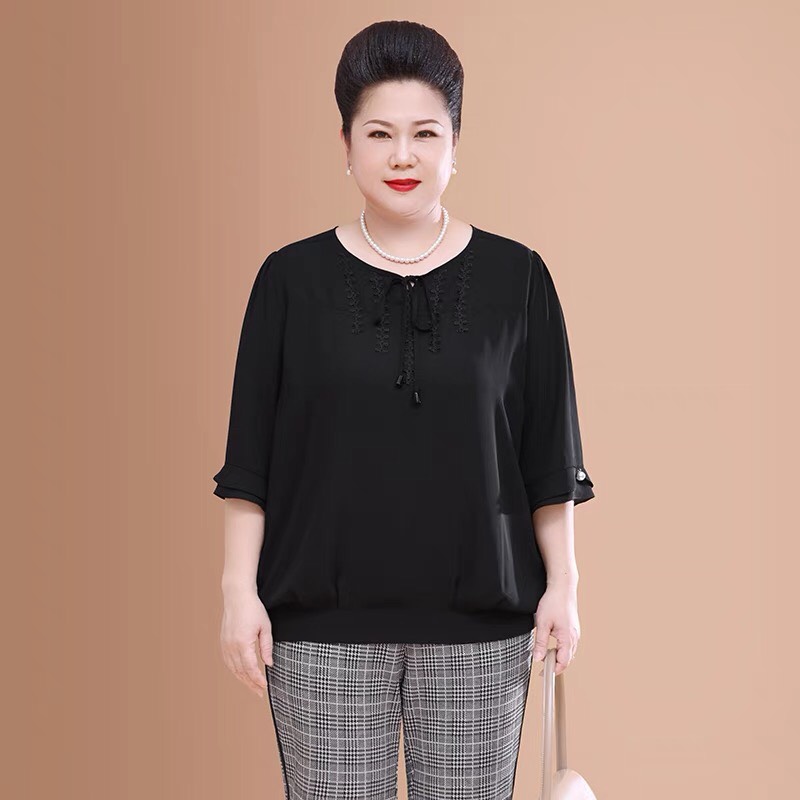 Áo kiểu tay lỡ bigsize trung niên - G23623