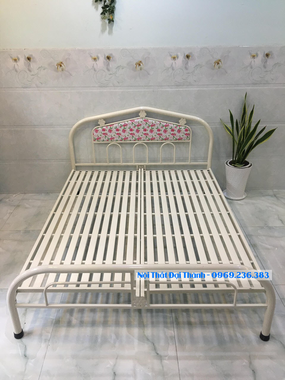 Giường sắt cao cấp 1m6 x 2m Đại Thành mẫu mới