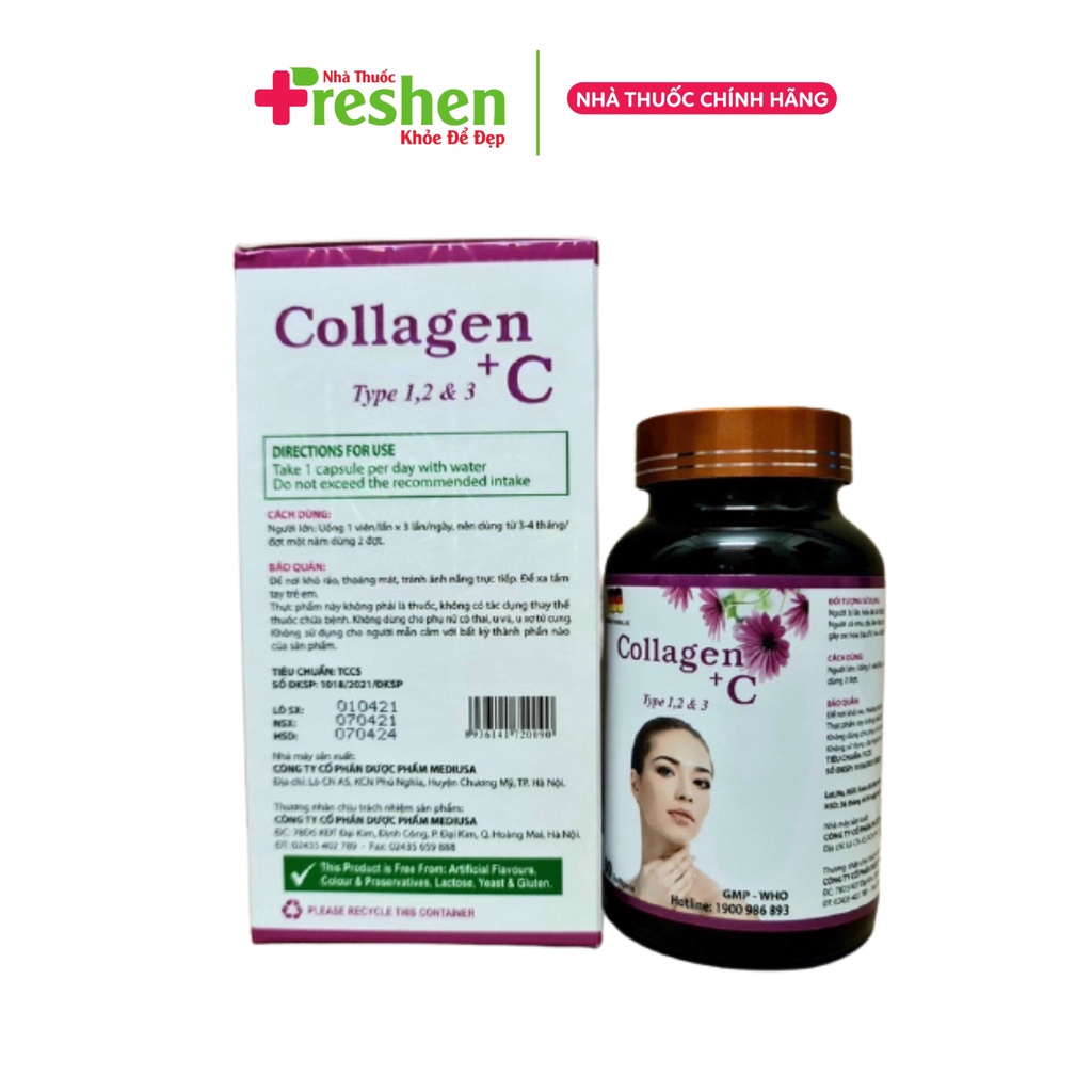 ĐẸP DA SÁNG DA COLLAGEN + C Lọ 60V