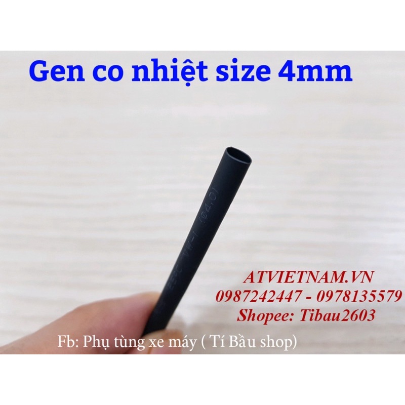 Co nhiệt size 4mm , gen co nhiệt phi 4mm (1 cuộn 10 mét)