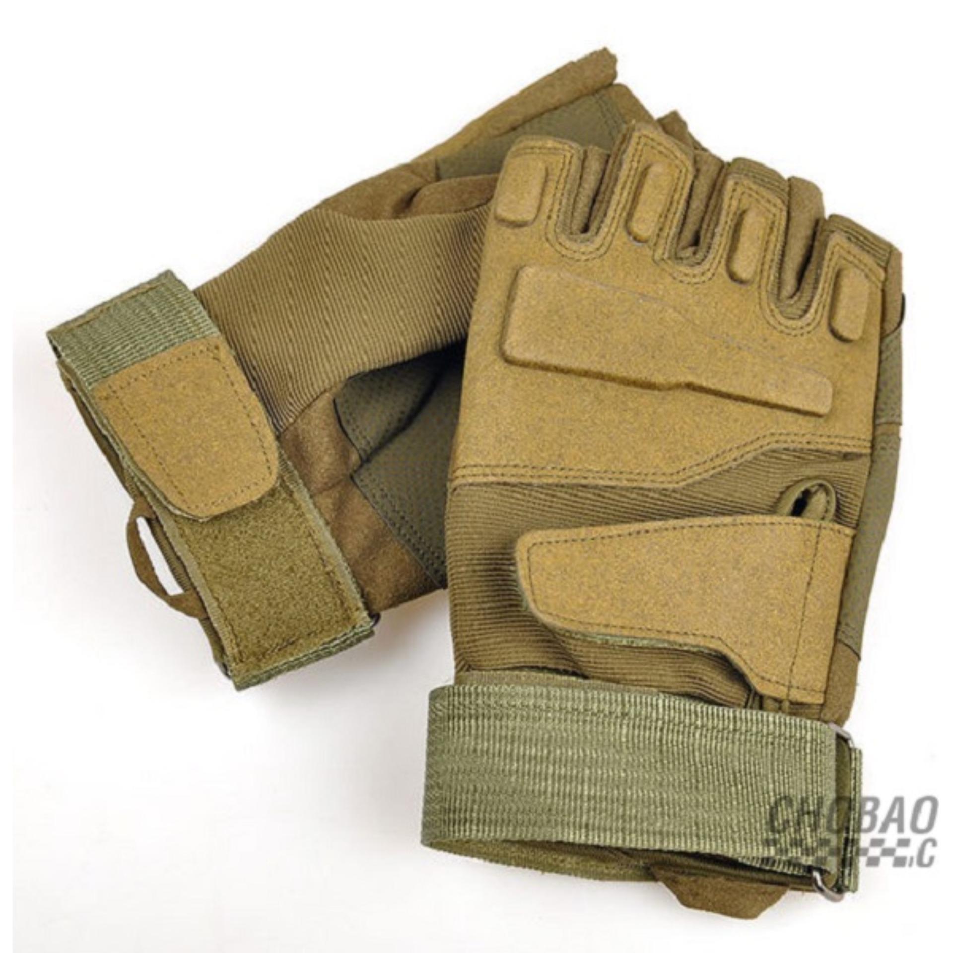 [HCM]Găng Tay Chiến Thuật Cụt Ngón BlackHawk (Xanh lá lính) size XL