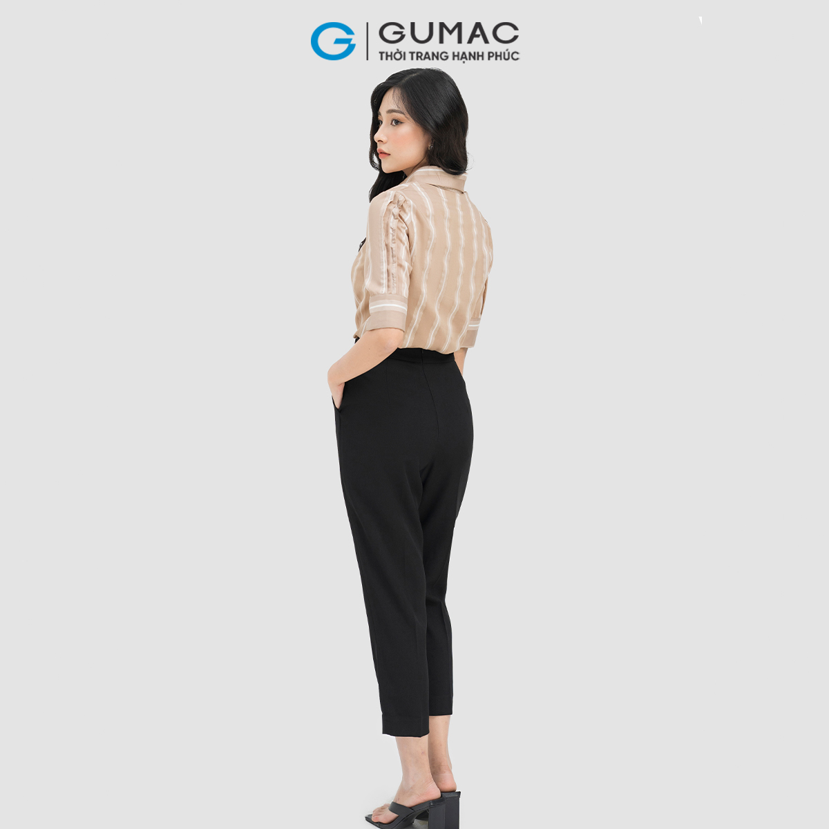 [25 - 29.5 |Voucher 8-12%] Quần tây baggy nữ phối nút GUMAC QD04013