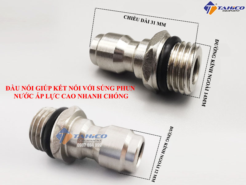 Đầu đực nối nhanh ren ngoài 13mm