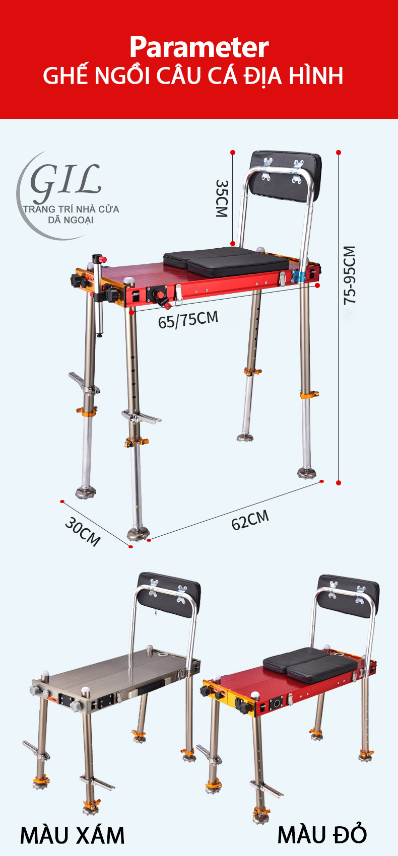 ghế ngồi câu cá địa hình