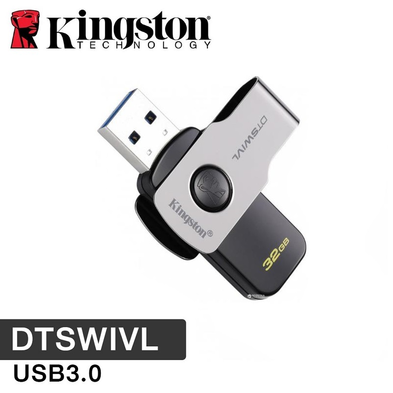 Bảng giá USB Kingston 32GB Data Traveler DT SWIVL USB 3.0 Xoay 360 độ- BH Chính hãng 5 Năm Phong Vũ
