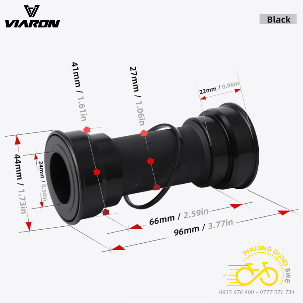 Trục giữa cốt rỗng xe đạp VIARON BB92 (BB ÉP)