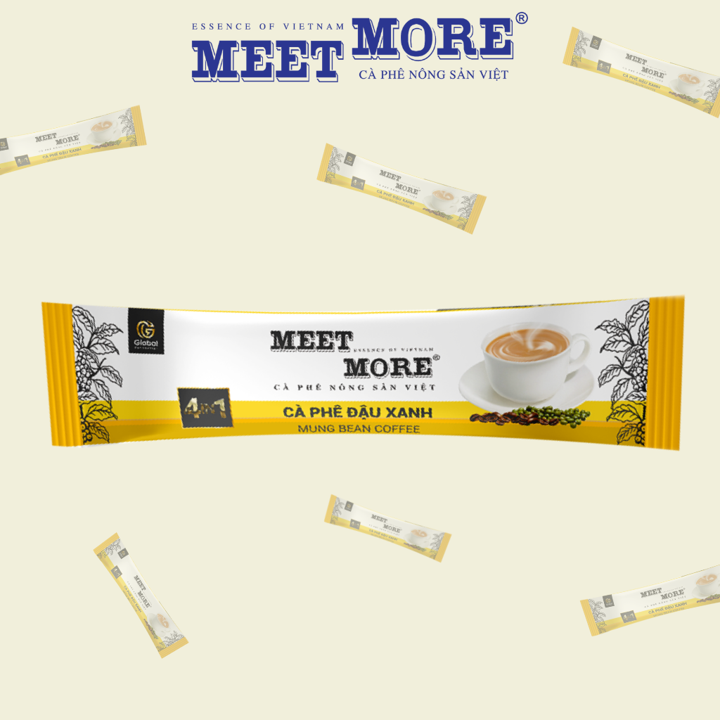 Combo 2 Hộp Cà phê Hòa Tan Dừa Và Đậu Xanh Meet More (15 Gói/18Gram/Hộp) - Cà phê Nông Sản Việt