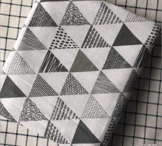 [HCM]Vải bố vải canvas mẫu tam giác xám nhạt