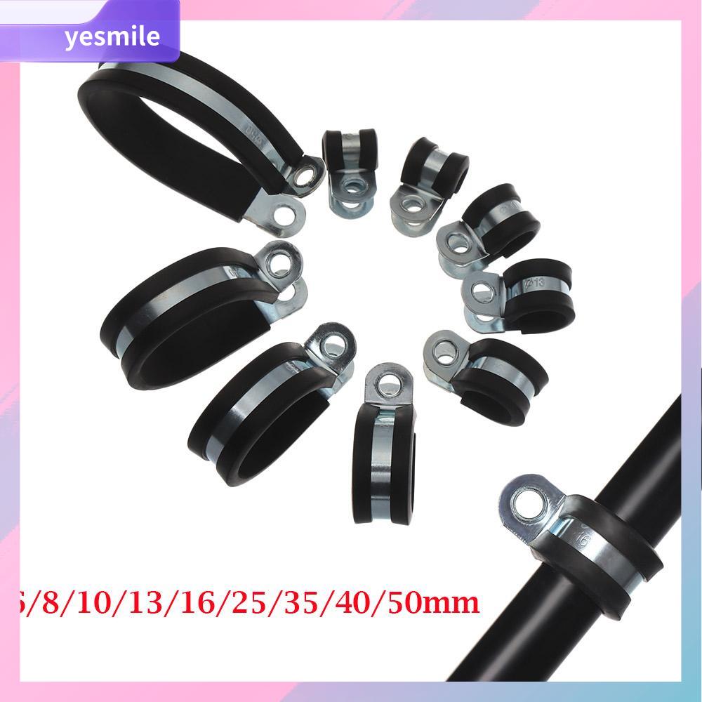 10 Cái Kẹp Chữ P Lót Cao Su, Kẹp Ống Nối Dây Cố Định Gắn Cáp Ống Phần Cứng Phụ Kiện Điện