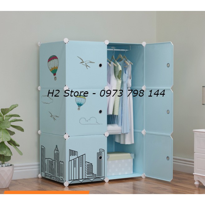 Tủ nhựa người lớn đa năng kịch trần 5 cánh liền kệ / SHplastic TL33